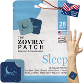 Parche Zovira para dormir colocado en el hombro, inicio suave de la noche.