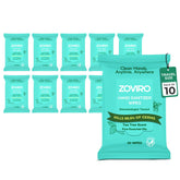 Zoviro hand sanitizer wipes ultra-soft viscose for gentle cleansing on the go.