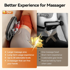 Zpptt cordless back massager in use for portable relief.