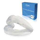 ZQuiet anti-snoring mouthpiece front view shows compact comfort for restful nights.