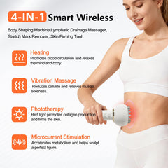 ZRCZRC lymphatic drainage massager side profile showing ergonomic handling during self care.