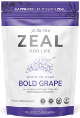 Zurvita Zeal for Life Bold Grape tub front, daily vitality support.