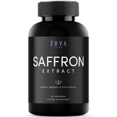 ZuvaLabs Ultra6 saffron capsules bottle for daily mood and eye support.
