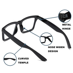 ZXYOO Oprah-style reading glasses square-frames worn in office for clear screen time.