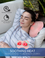 Zyllion massager positioned on shoulders and lower back for kneading relief