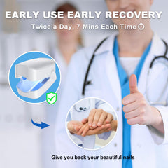 ZZP blue and infrared laser therapy device targets nails safely.