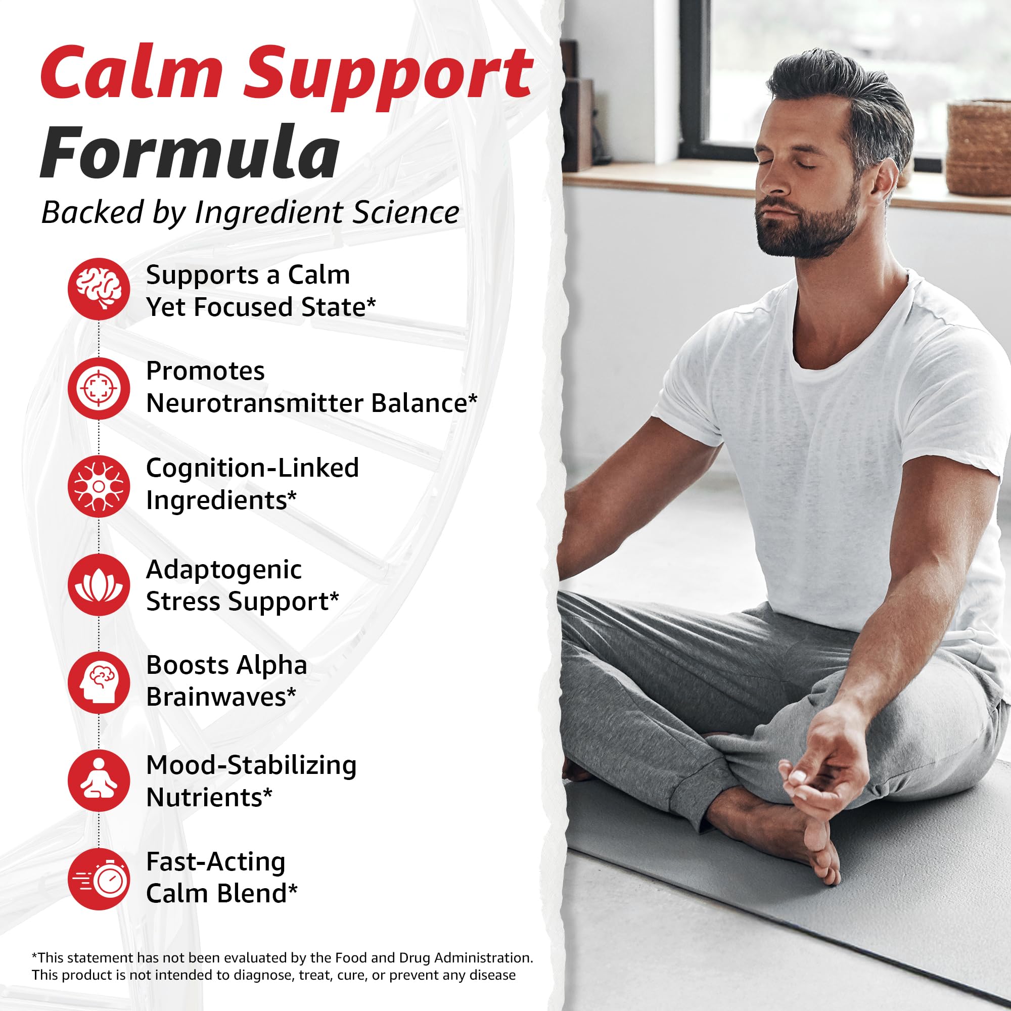 Natural flavor Calm Drops bottle on a surface for daily routine use.
