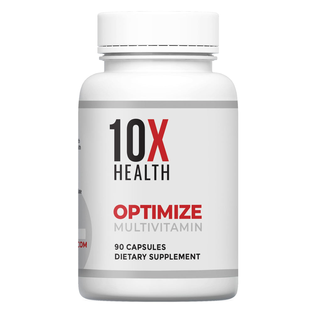 Kitchen counter scene with 10X Health System Multivitamin for Men in daily routine.
