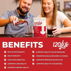 120LIFE Cranberry-pomegranate juice mix glass for refreshing daily hydration