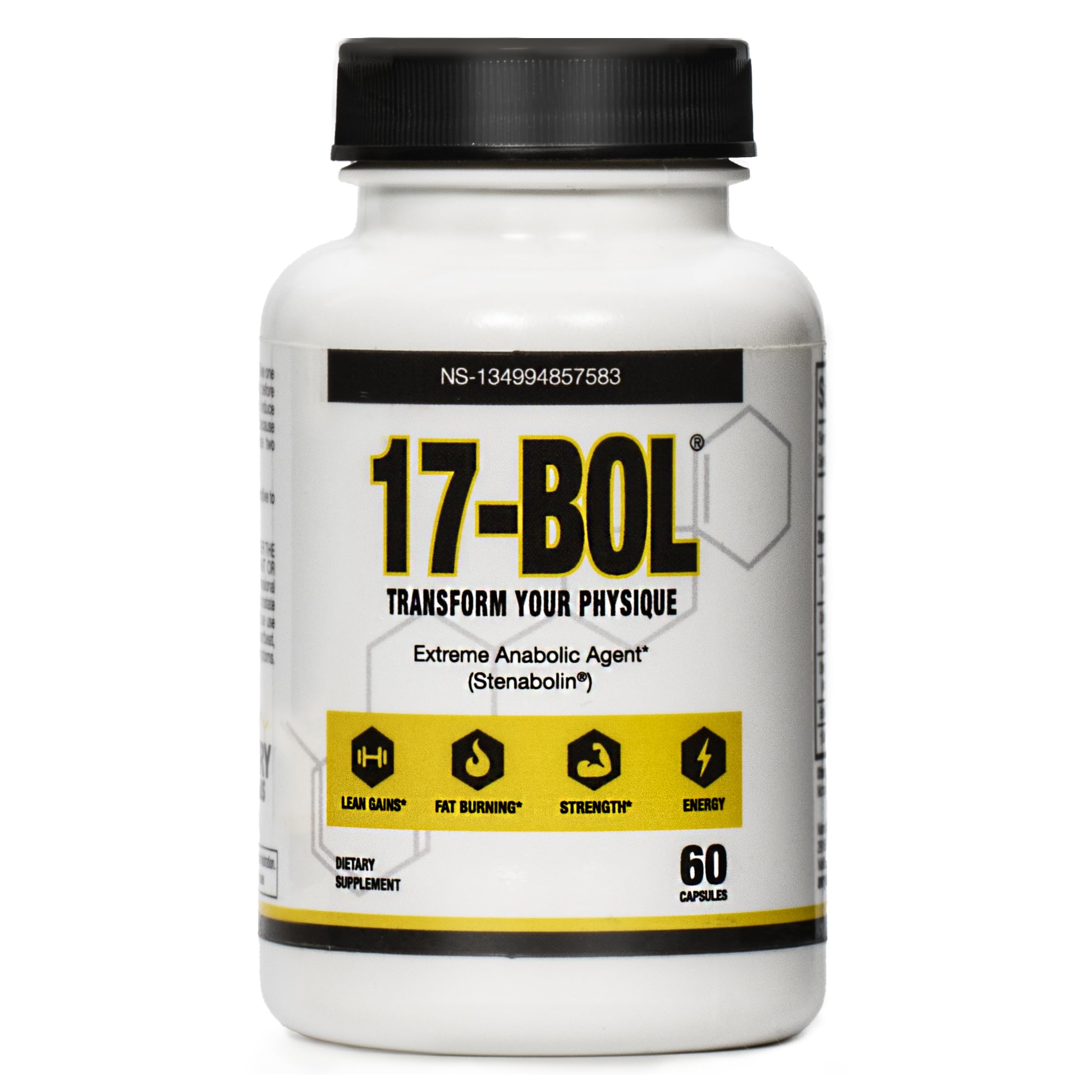 17-BOL Avry Labs Extreme Anabolic bottle front view for vegan pre-workout support