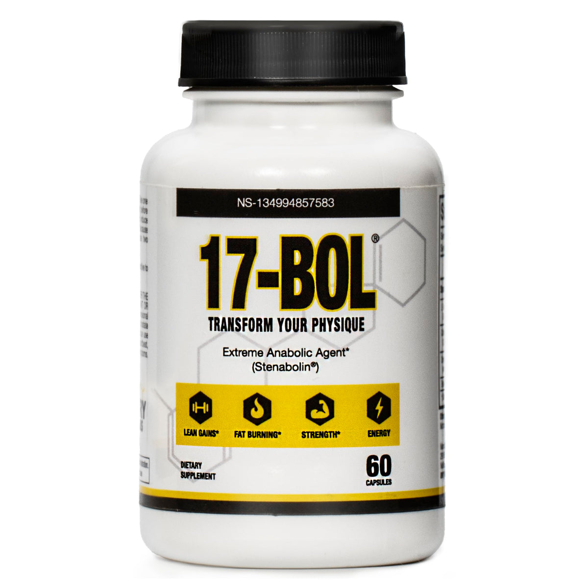 17-BOL Avry Labs Extreme Anabolic bottle front view for vegan pre-workout support