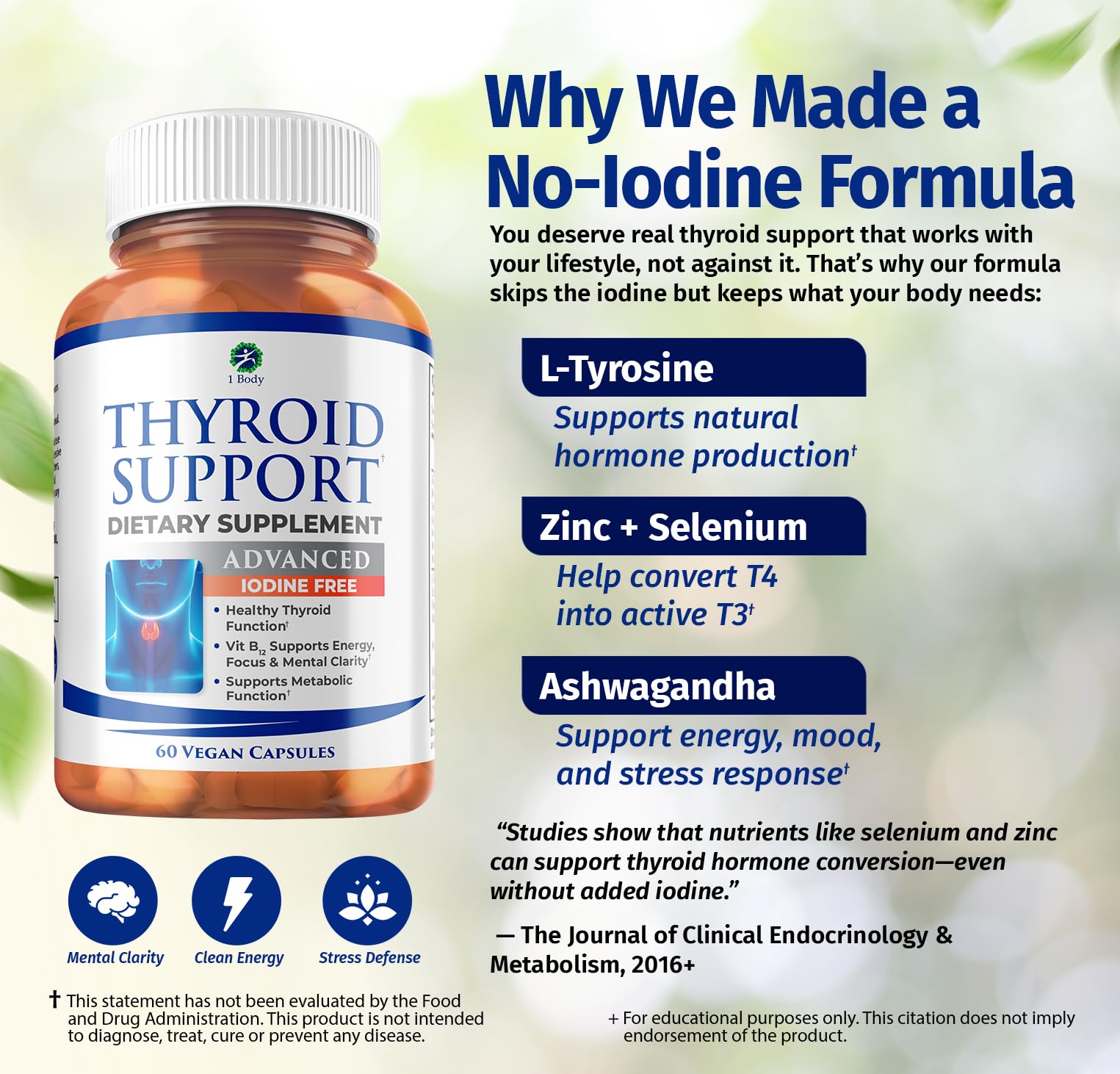 1 Body L-tyrosine included for balanced thyroid function.