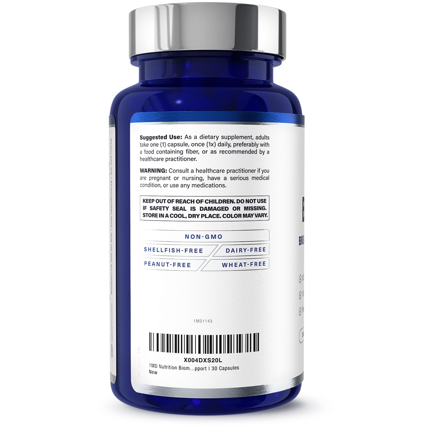 1MD BiomeMD Probiotics travel-ready-bottle highlights convenience during travel.
