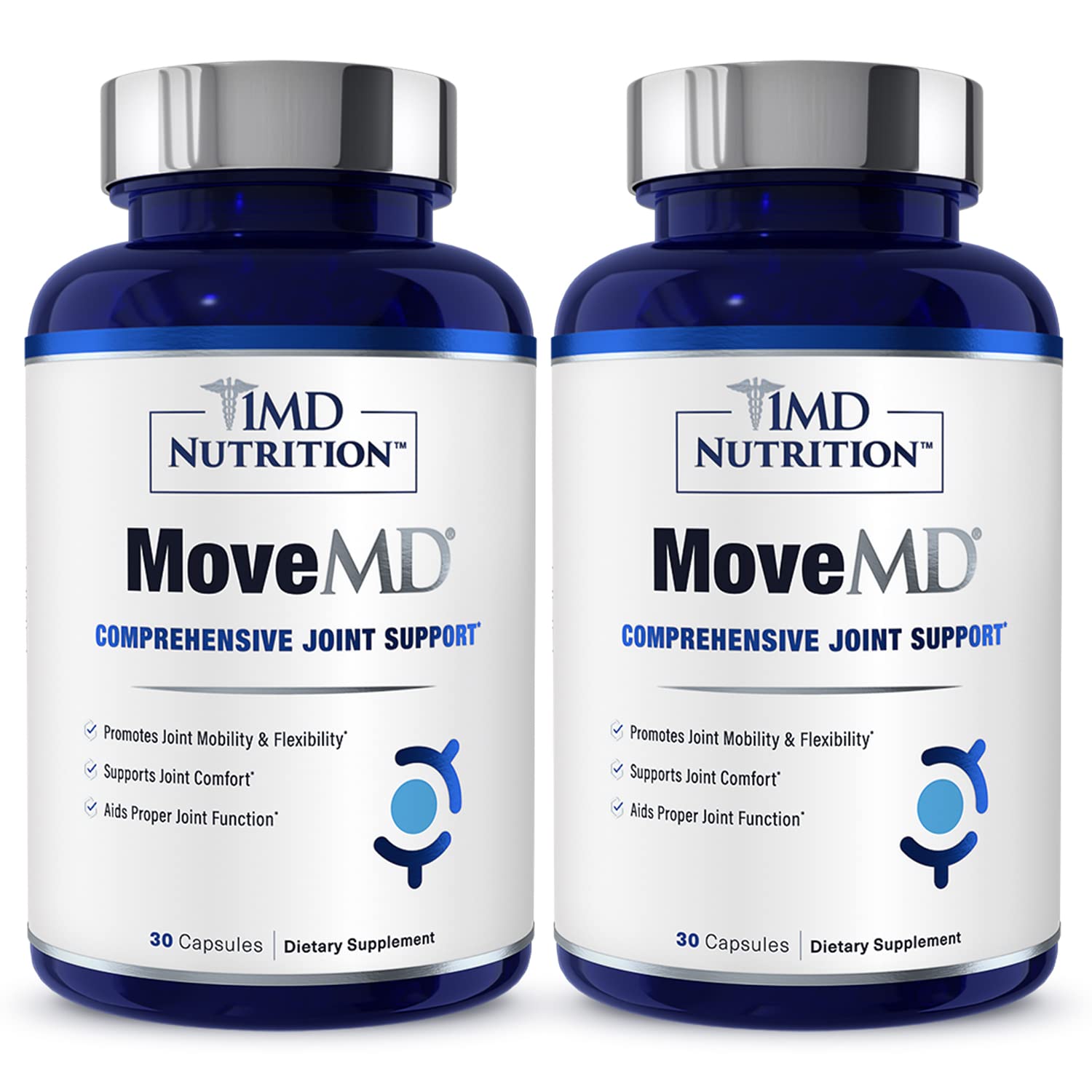 MoveMD bottle front showing packaging for daily joint support