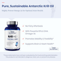 1MD KrillMD back label shows EPA and DHA per serving