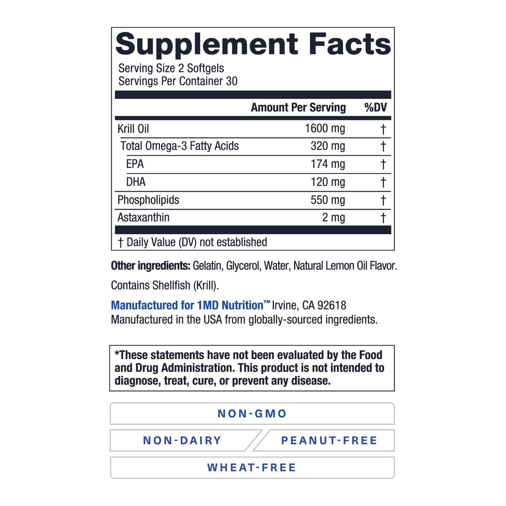 1MD KrillMD softgels close-up for easy daily use
