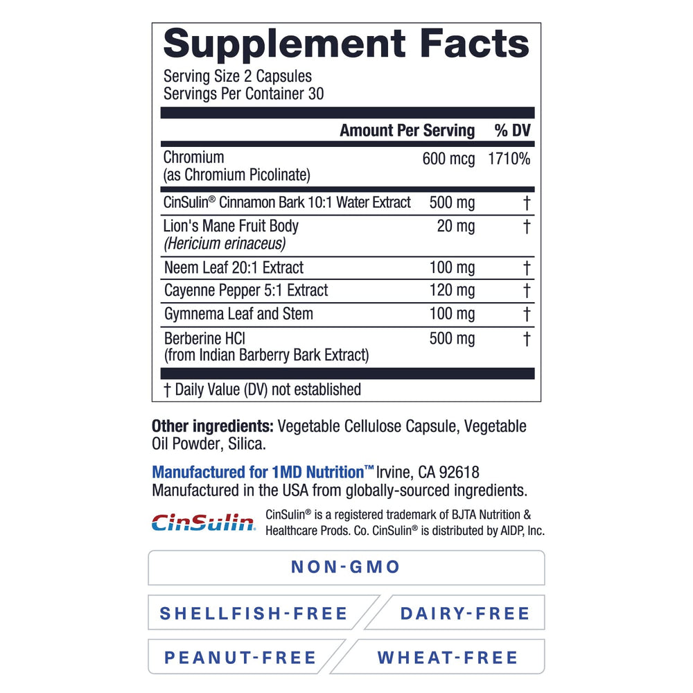 1MD Nutrition Lion's Mane mushroom capsules – premium nootropic-inspired option
