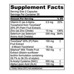 LiverMD capsules close-up showing compact daily dose.