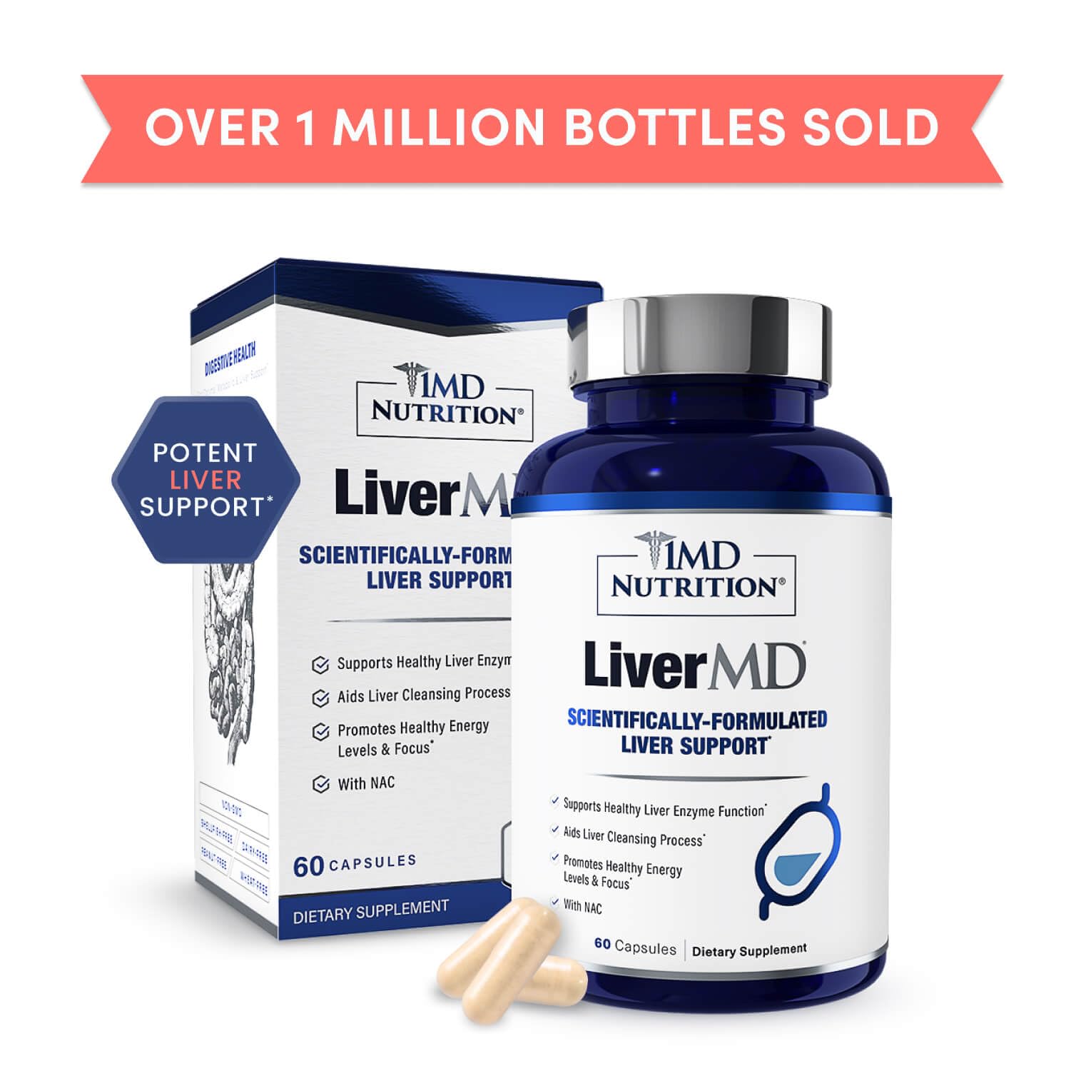 LiverMD capsules beside a glass of water, ready for daily routine.