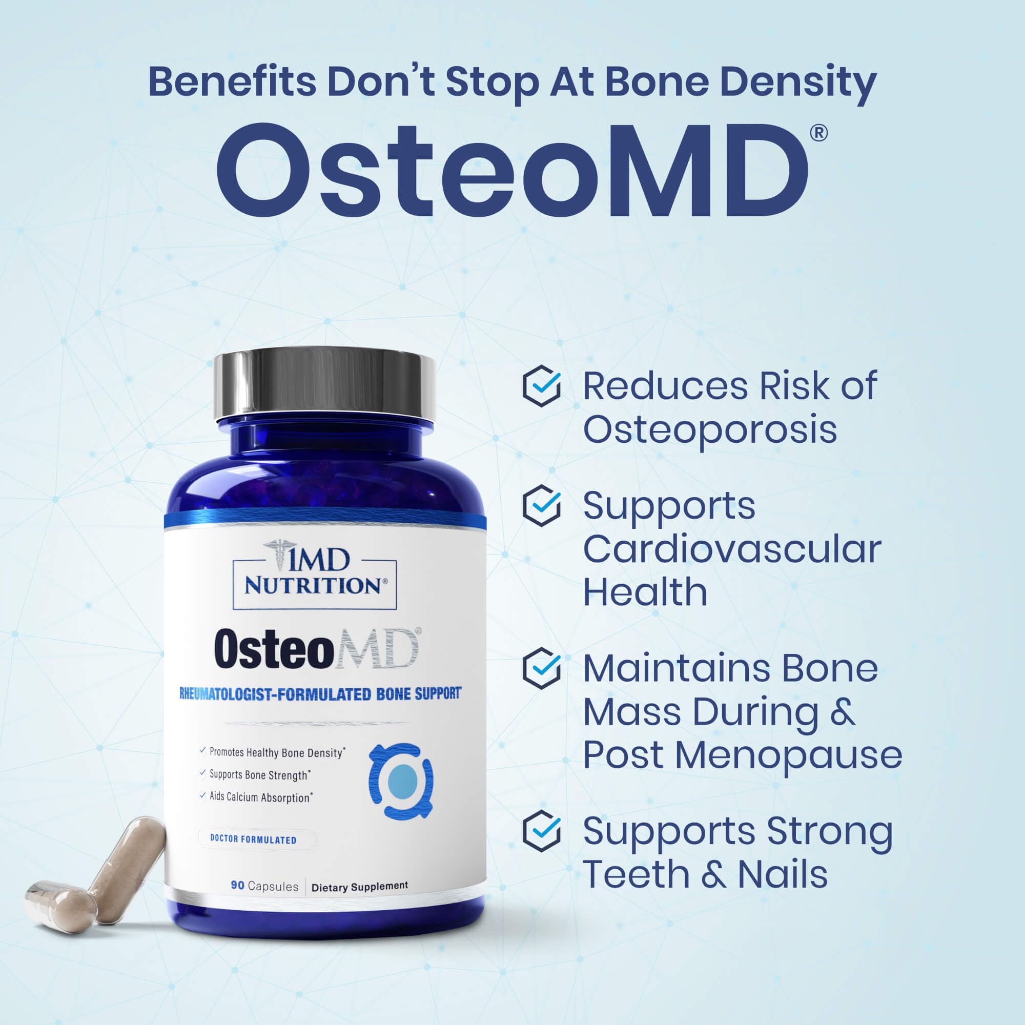 Graphic of hydroxyapatite structure used in OsteoMD.
