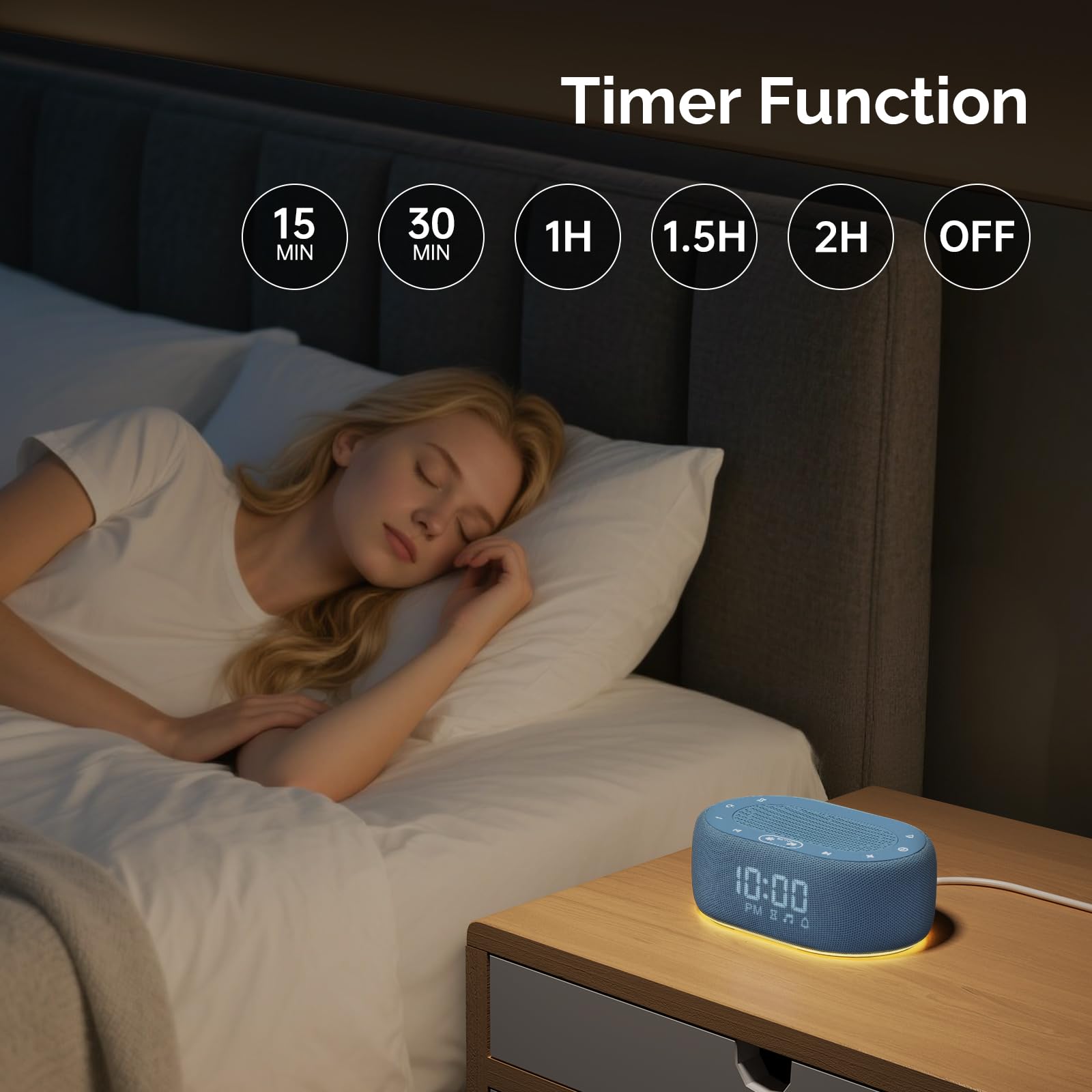 1Mii alarm clock offers gentle wake-ups with soothing sounds.