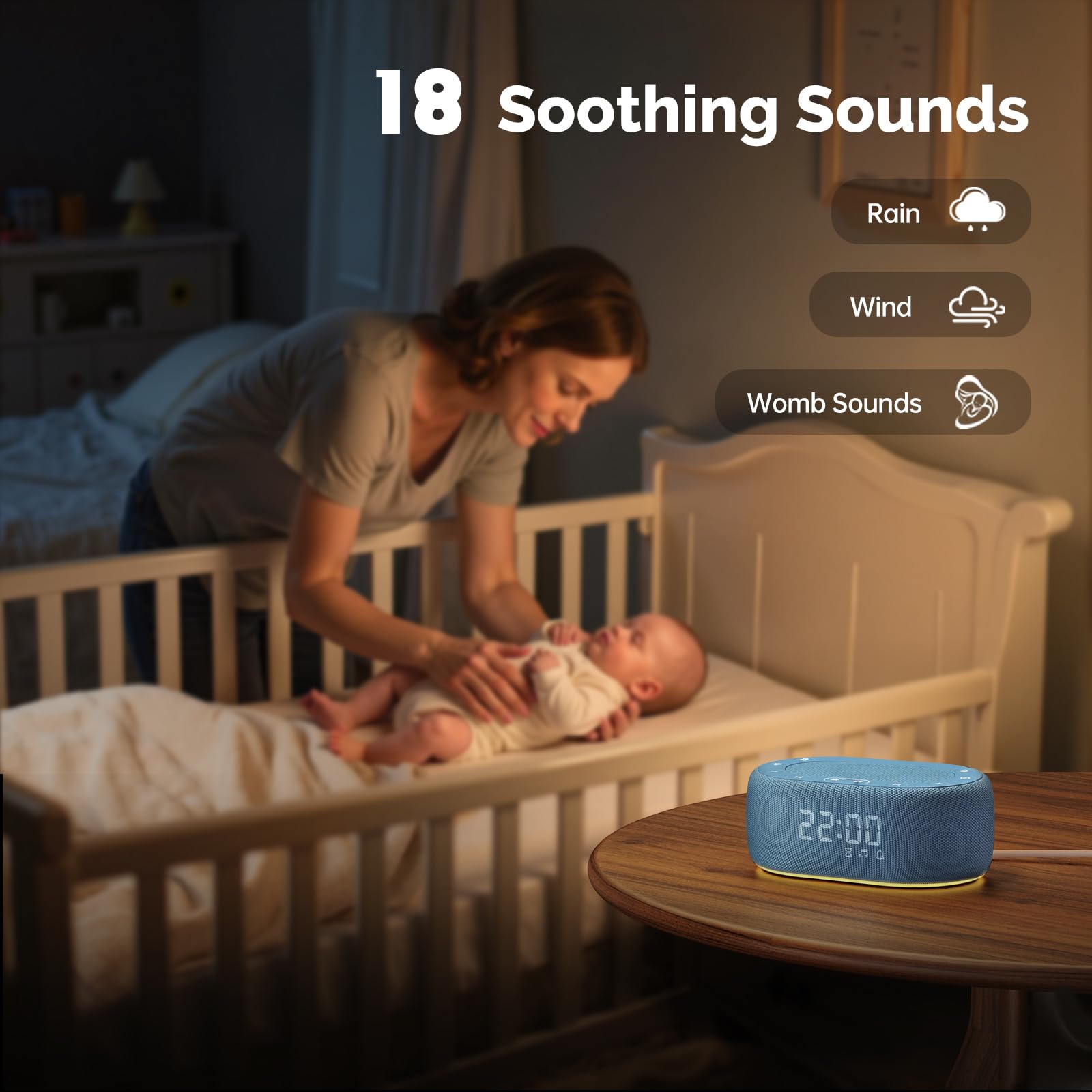 1Mii app control enables quick sound and light adjustments from bed.