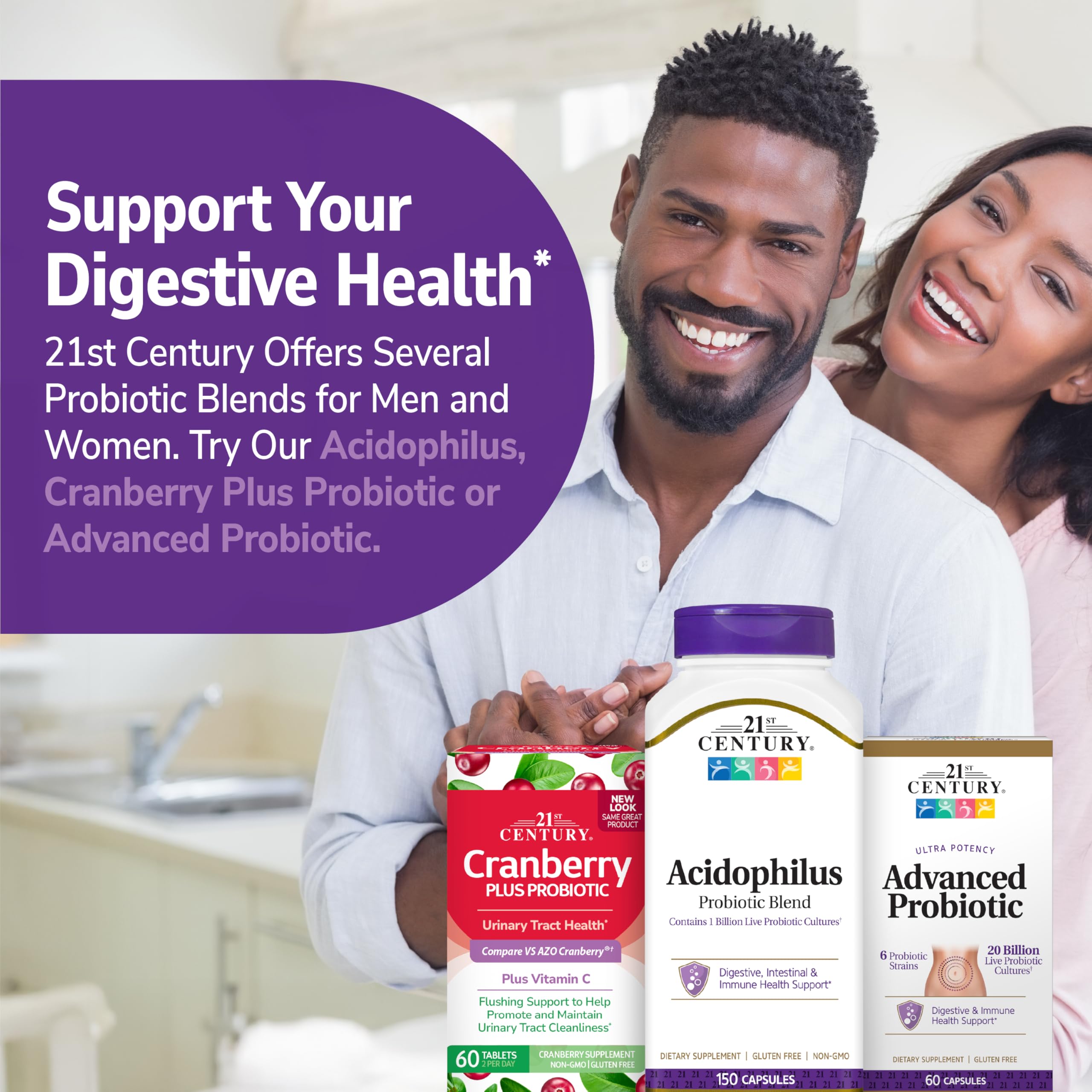 21st Century Acidophilus non-GMO gluten-free capsule benefits daily wellness