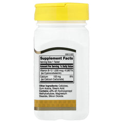 21st Century B-12 tablets close-up showing long-release pills for daily vitality