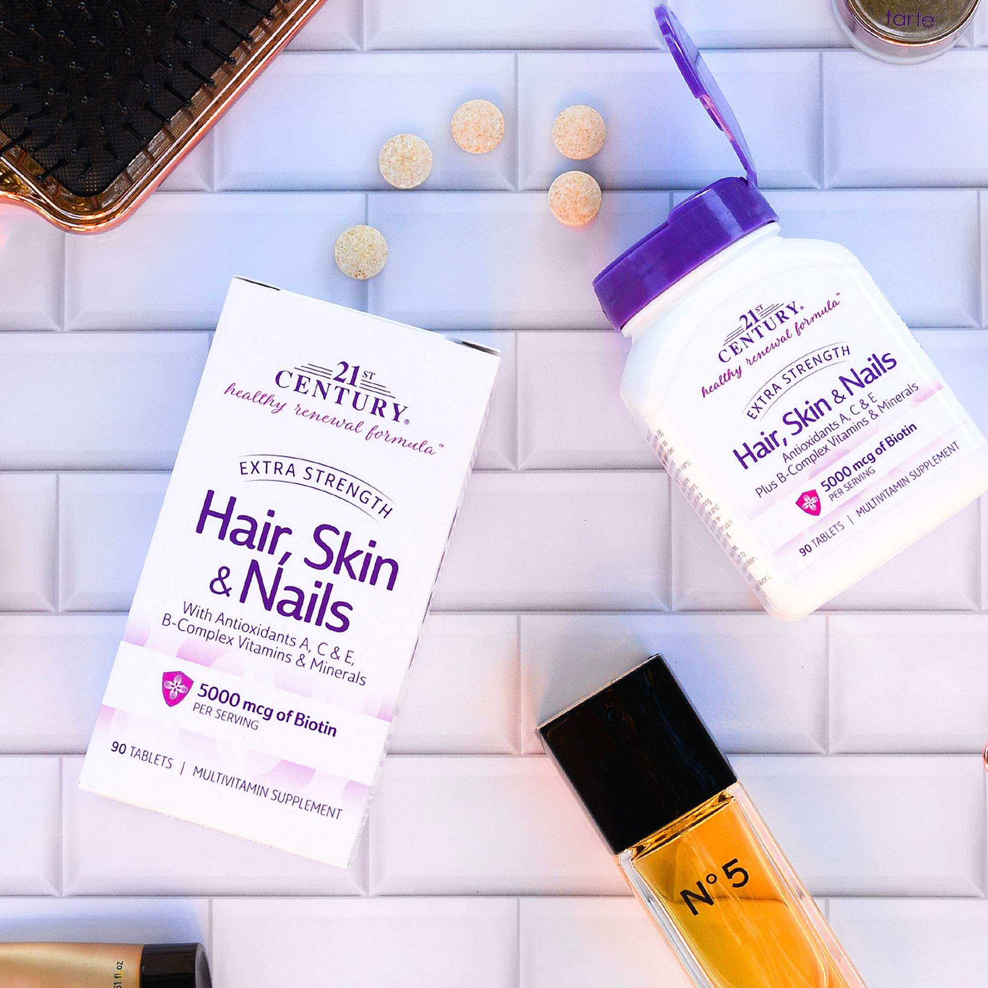 21st Century Hair Skin Nails non GMO symbol closeup