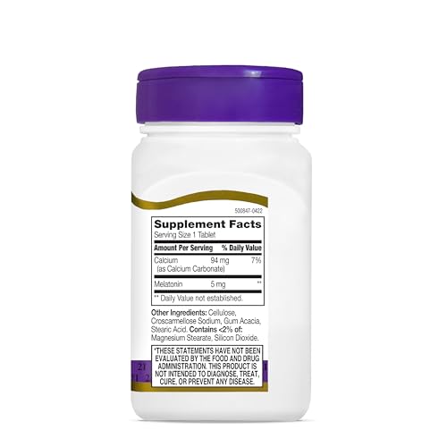 21st Century Melatonin 5 mg storage directions help maintain potency