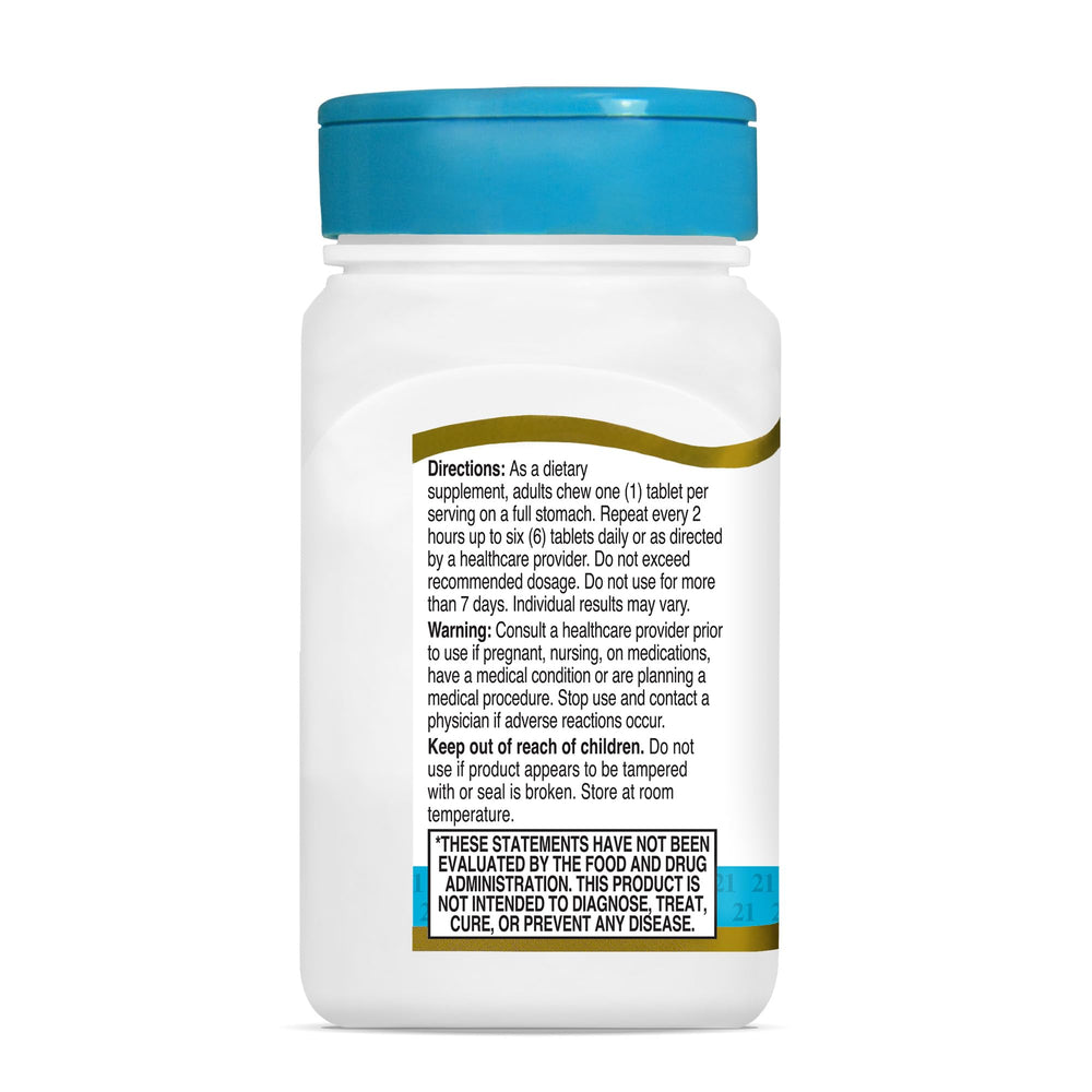 Label close-up of 21st Century Zinc Chewable Cherry with ingredients