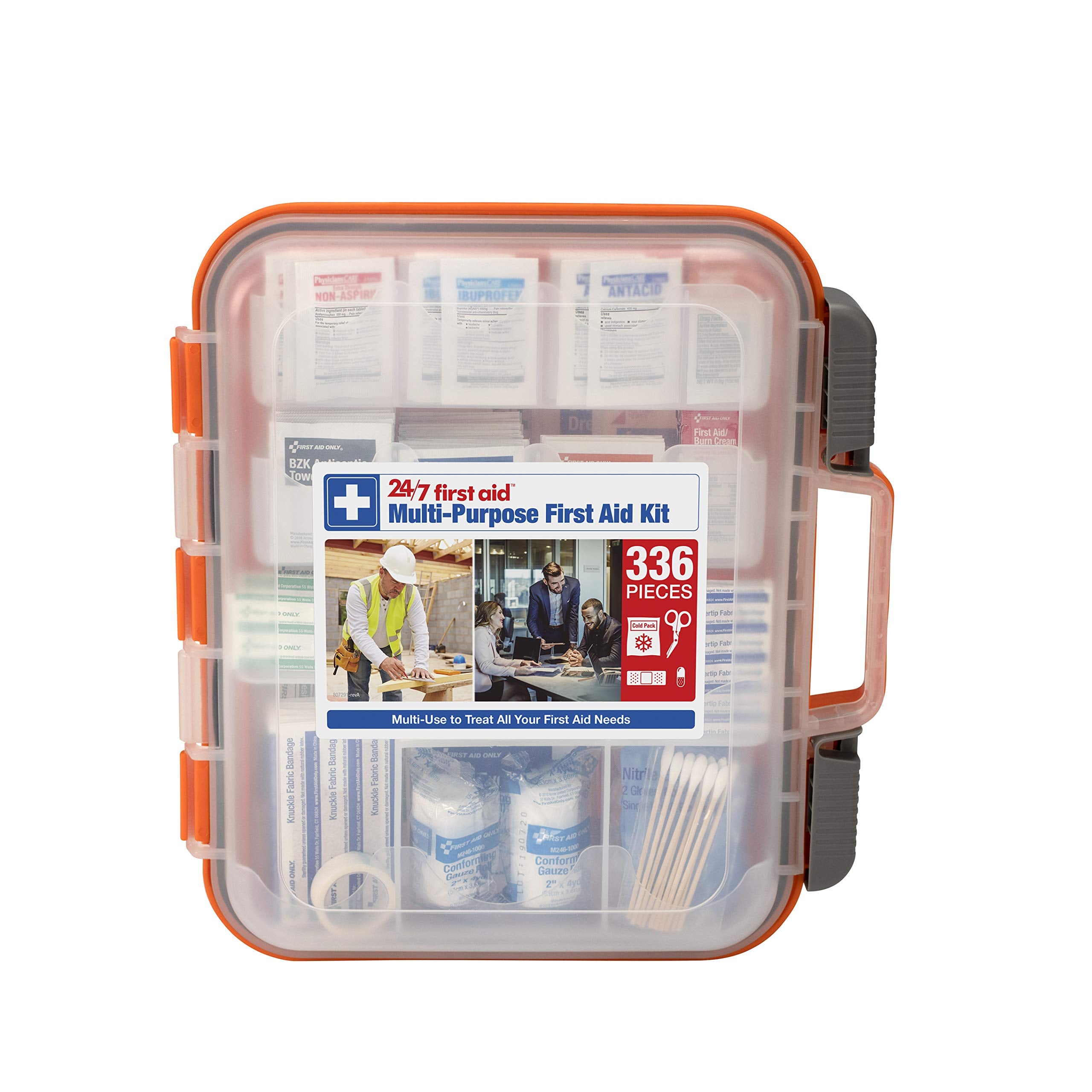 24/7 First Aid kit front view in durable case for quick access.