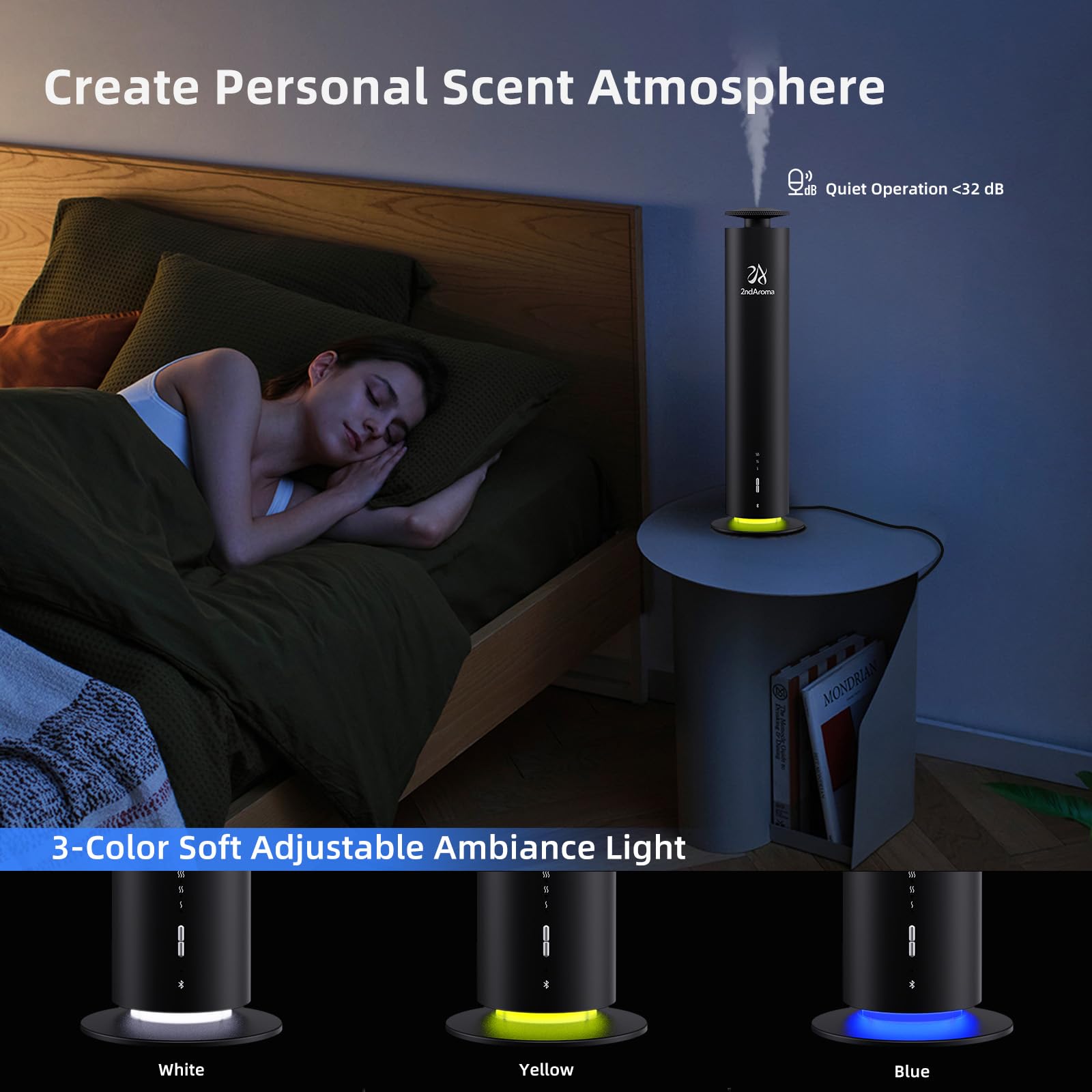2ndAroma Waterless Diffuser Starter 3 Oils Included highlights ready-to-diffuse kit