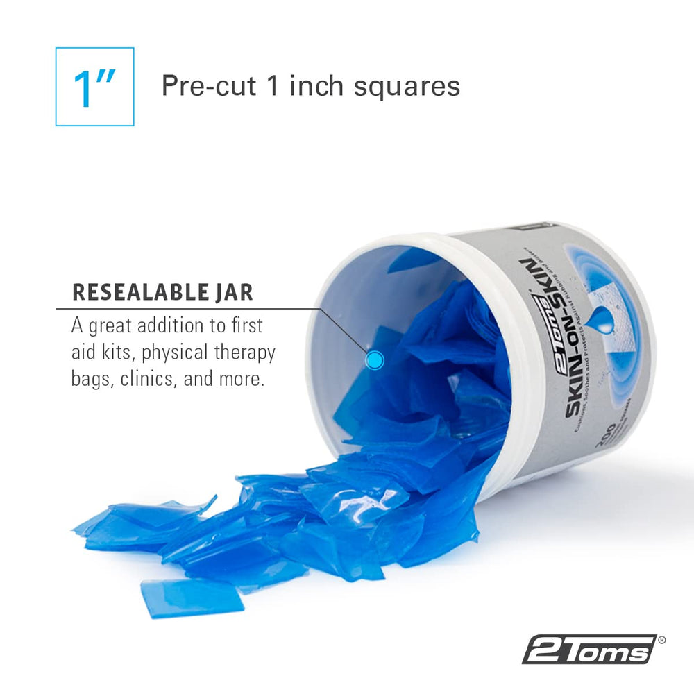 2Toms Skin-On-Skin Square latex-free hydrogel pad ideal for sensitive skin.
