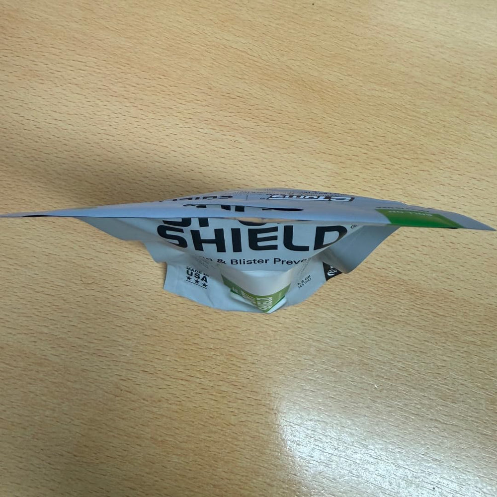 2Toms SportShield back of heels highlights protective layer during foot movement.