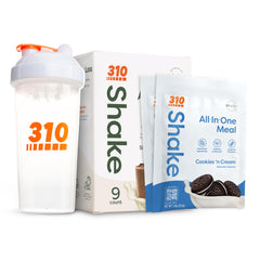 310 Nutrition cookies and cream packaging highlights vegan, low carb nutrition
