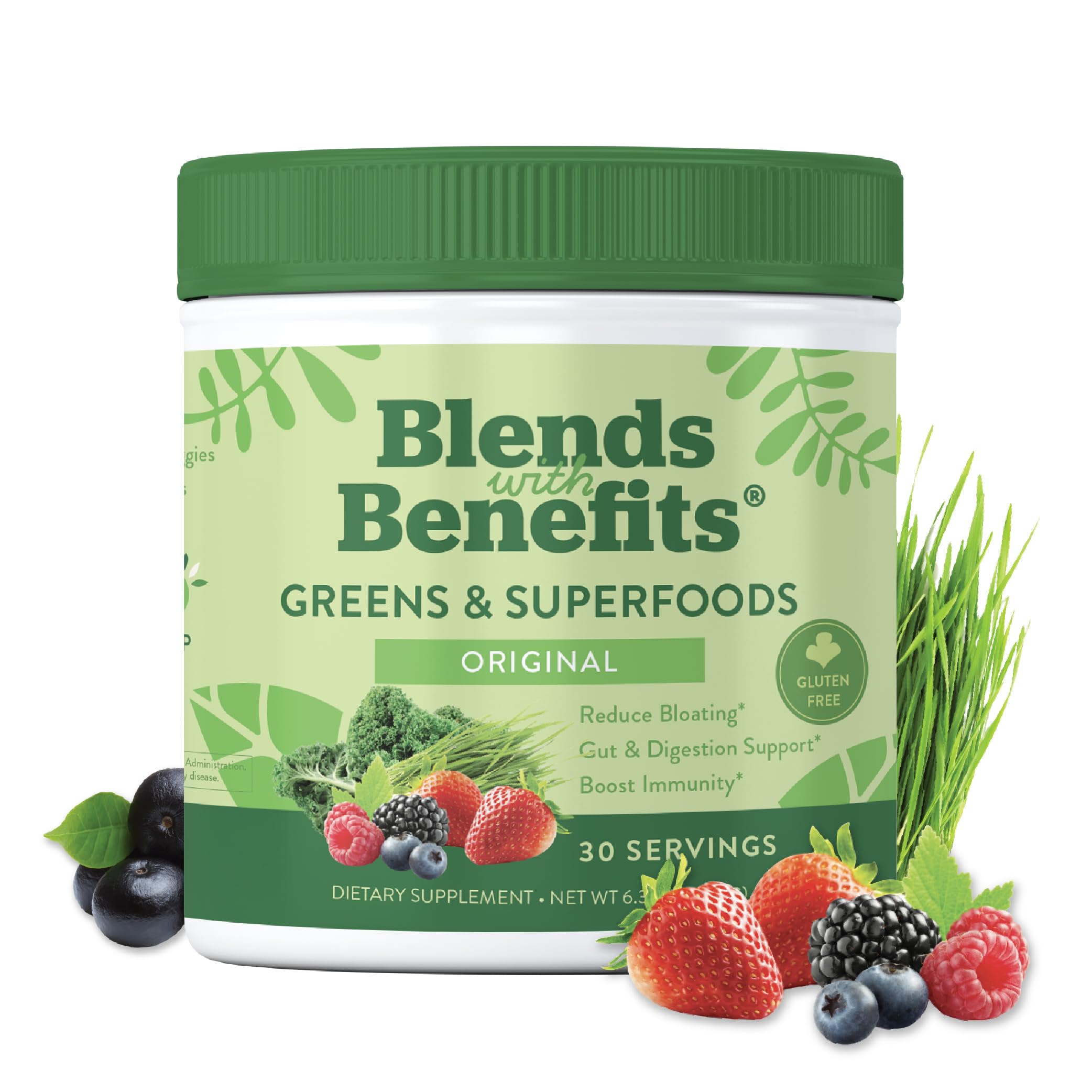 360 Nutrition Super Greens powder tub for daily wellness and fiber boost