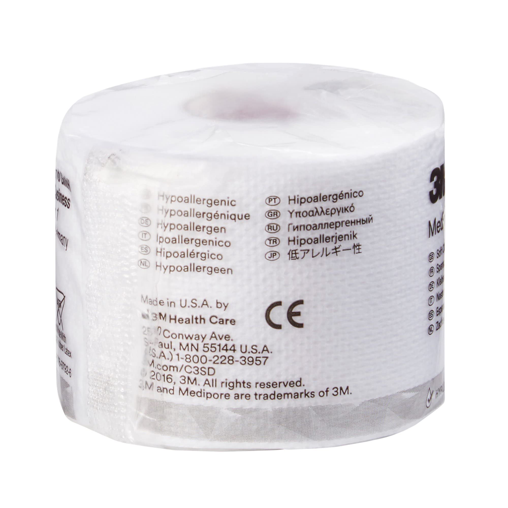 Water-resistant 3M Medipore H tape remains in place in moisture.