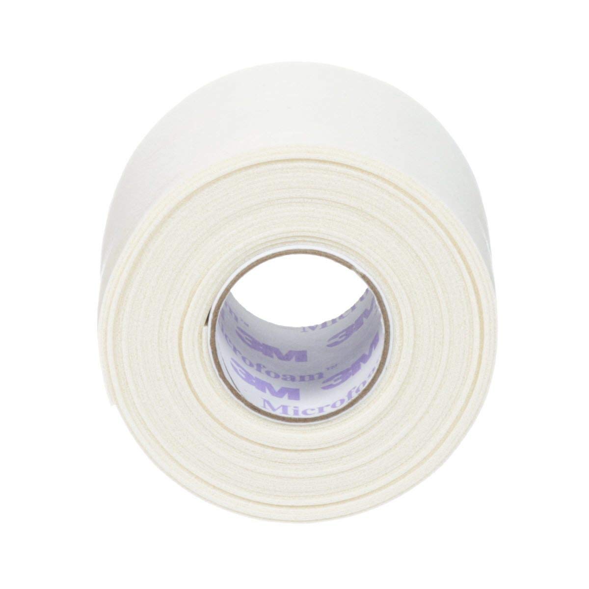 3M Microfoam Surgical Tape roll close-up showing conformable foam for secure dressings.
