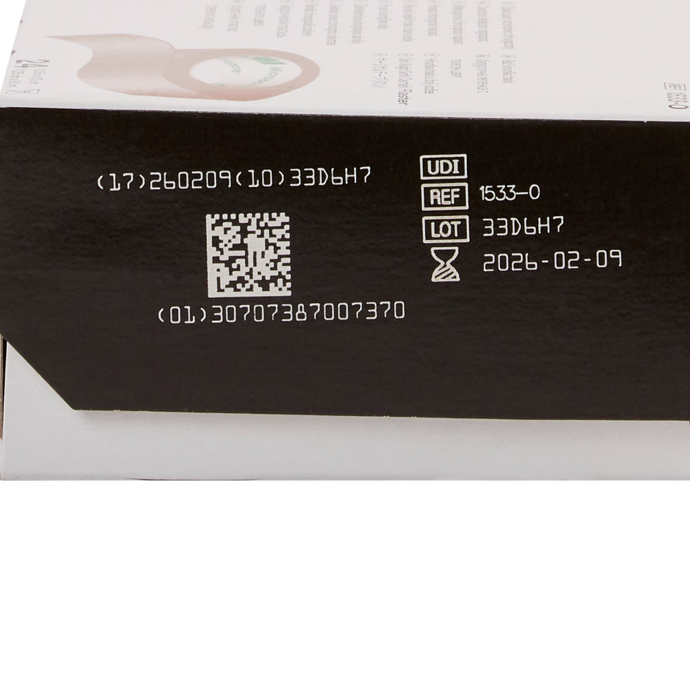Boxed 3M Micropore tan tape packaging for 24 rolls