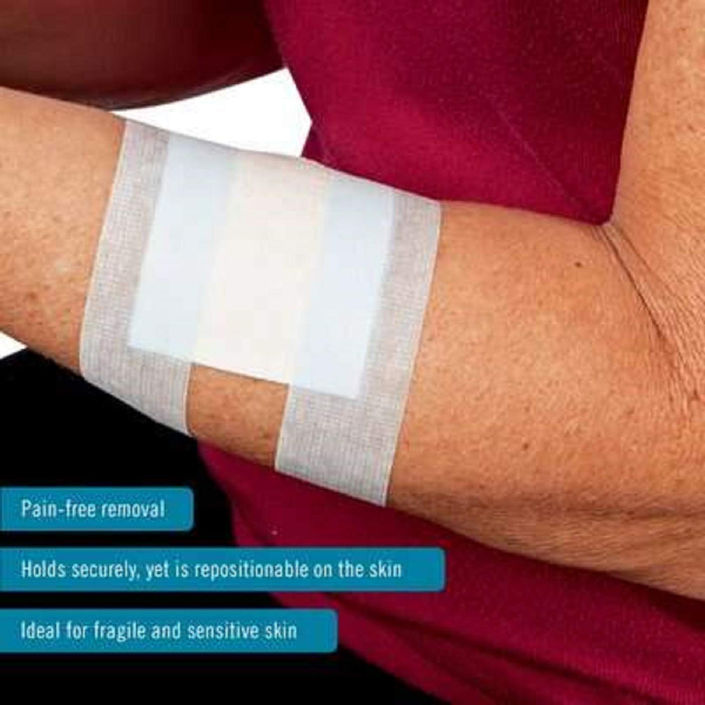 Brand logo and packaging highlight Nexcare trusted for gentle protection.
