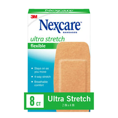 Nexcare Soft ’n Flex bandage on elbow stays secure during bending.