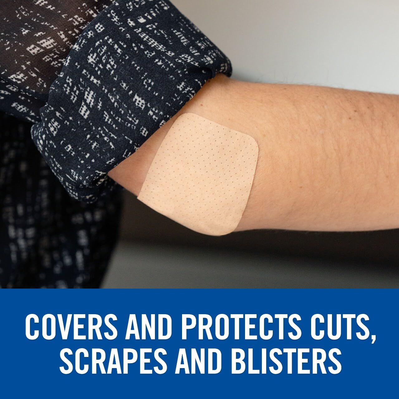 Nexcare Soft ’n Flex bandage demonstrates stretch adaptability for joints.