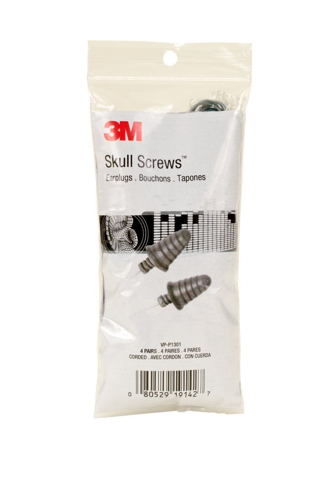 3M Skull Screws earplugs with metal-look design deliver all-day comfort and strong noise reduction.