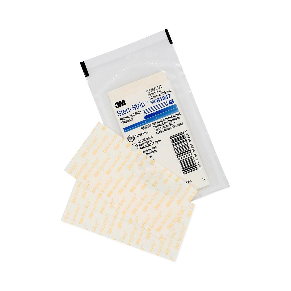 3M Steri-Strip reinforced packaging showing sterile strips for wound edge support