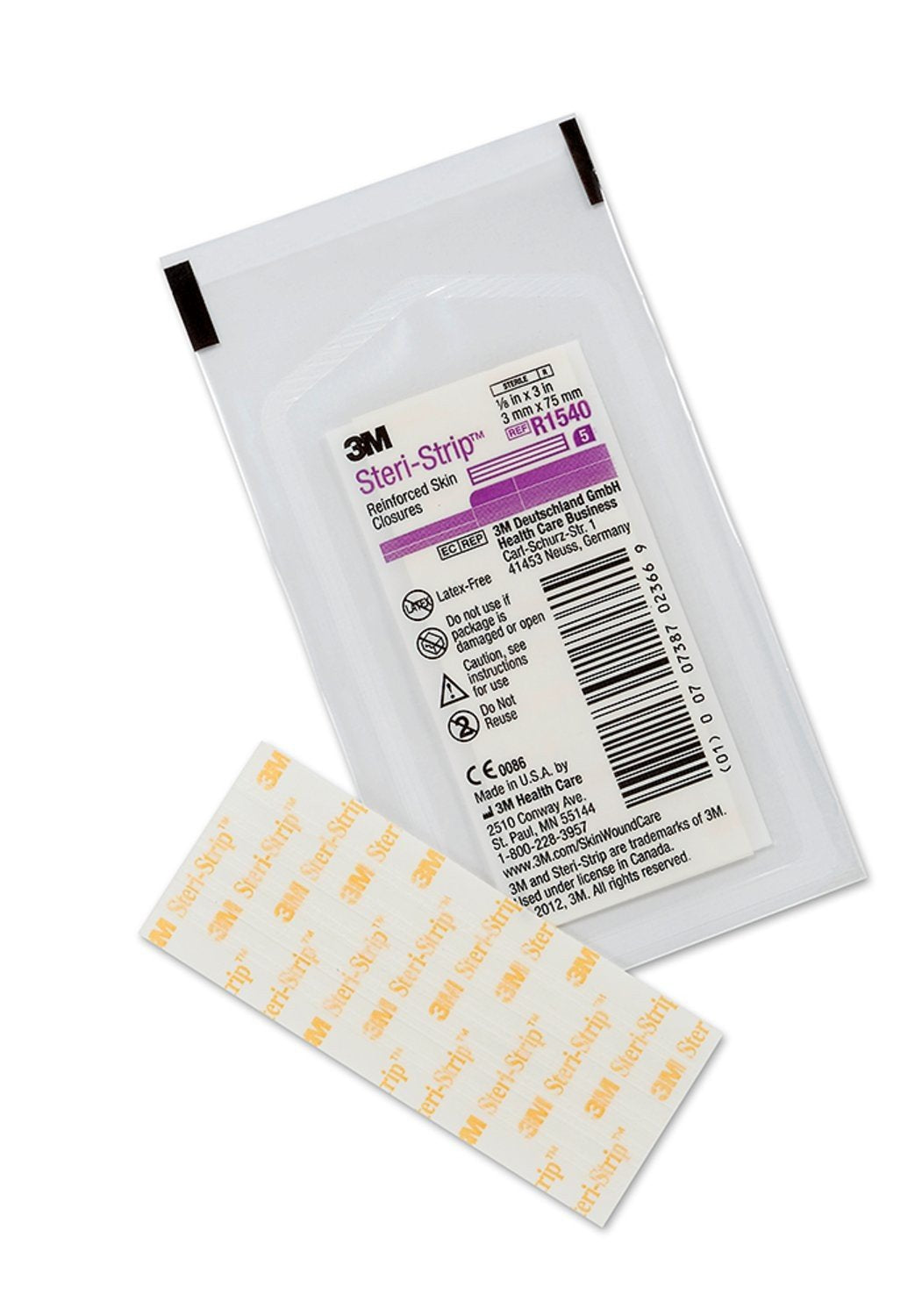 3M Steri-Strip reinforced skin closure product image highlighting fast wound support and comfort