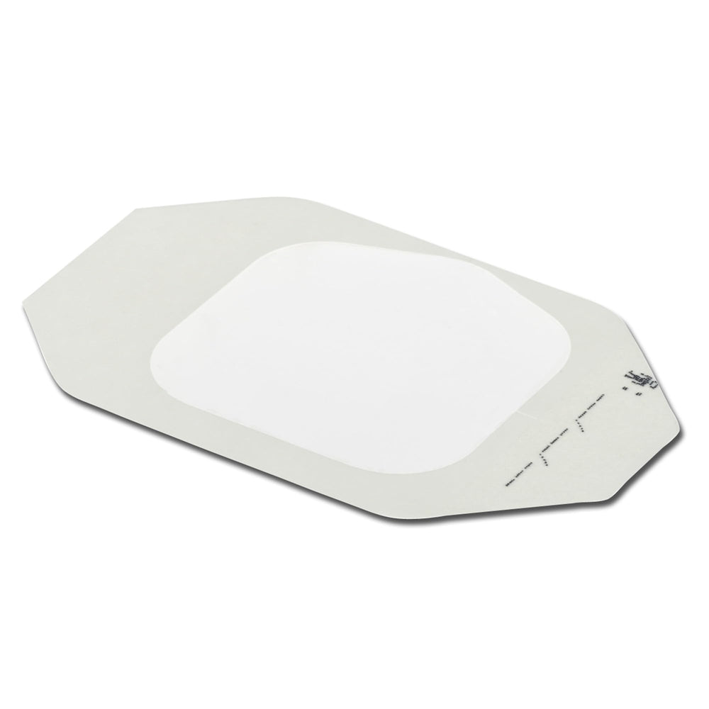 Side view shows flexible wear for comfort with 3M Tegaderm frame-style dressing