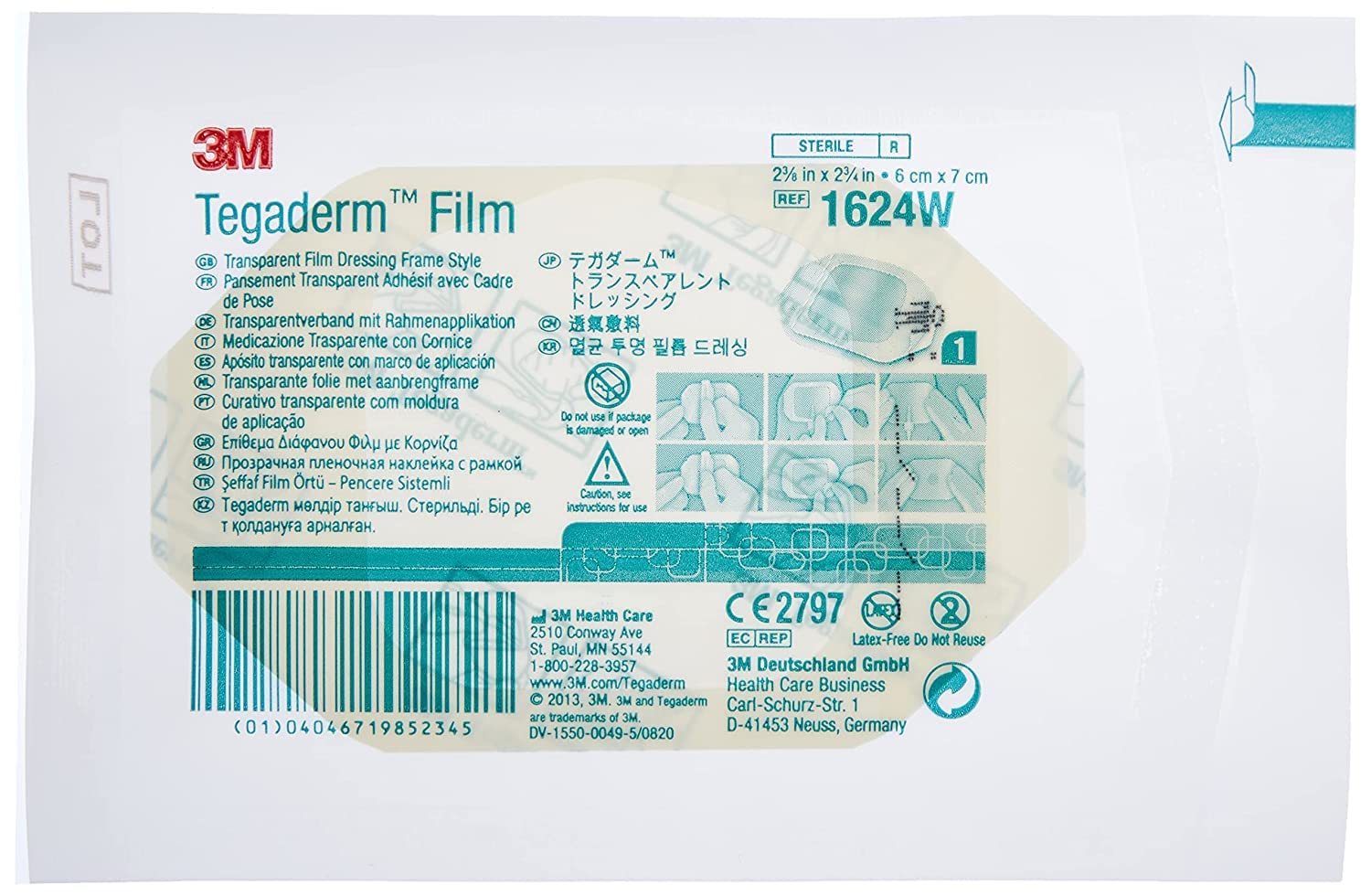 3M Tegaderm frame-style dressing provides discreet wound coverage.