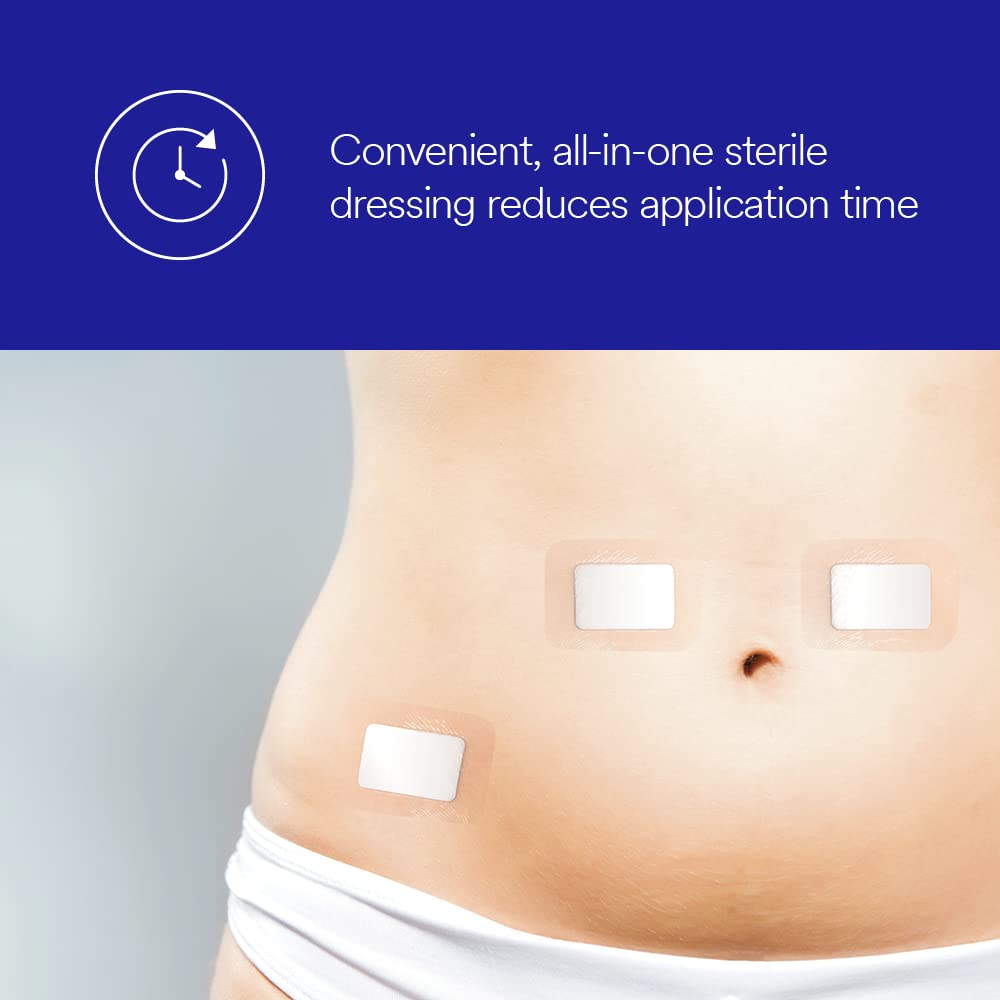 Breathable 3M Tegaderm +Pad film maintains skin function while worn.