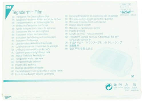 3M Tegaderm waterproof barrier protects the wound area while remaining secure on skin.